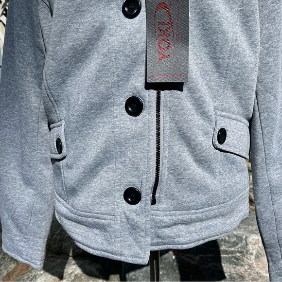 Yoki Knit Zippered Cuff Lightweight Collared Jacket - Picture 8 of 16